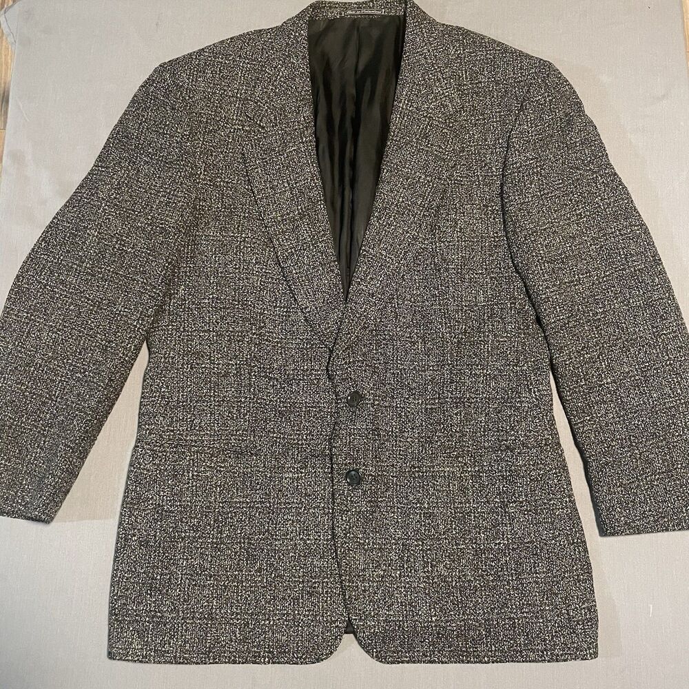 Ermenegildo Zegna Men’s 52R Wool Blend Salt And Pepper Tweed Blazer
